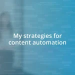 My strategies for content automation